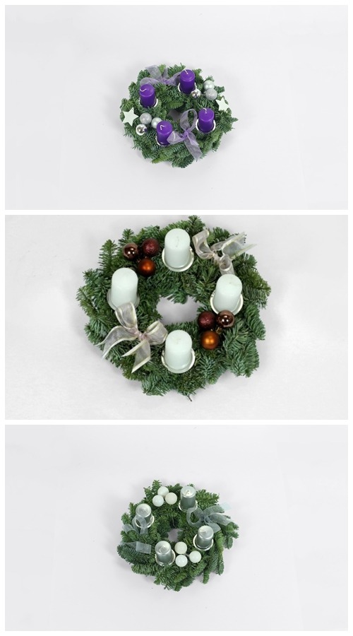 Picture of Advent wreath in mix colors 25-CM-WREATH-HALF